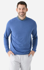 Peter Millar Cradle Performance Crewneck Sweatshirt Pullover Gray Blue Black NWT