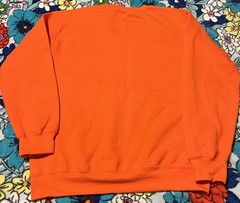 Gildan Mens Heavy Blend Crewneck Sweatshirt Sz M Orange With A Letter S In Blue