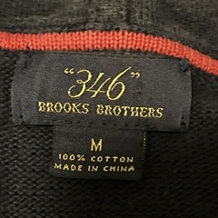 Brooks Brothers 346 Mens Navy Blue Full Zip Hoodie Medium Red White Arm Stripes