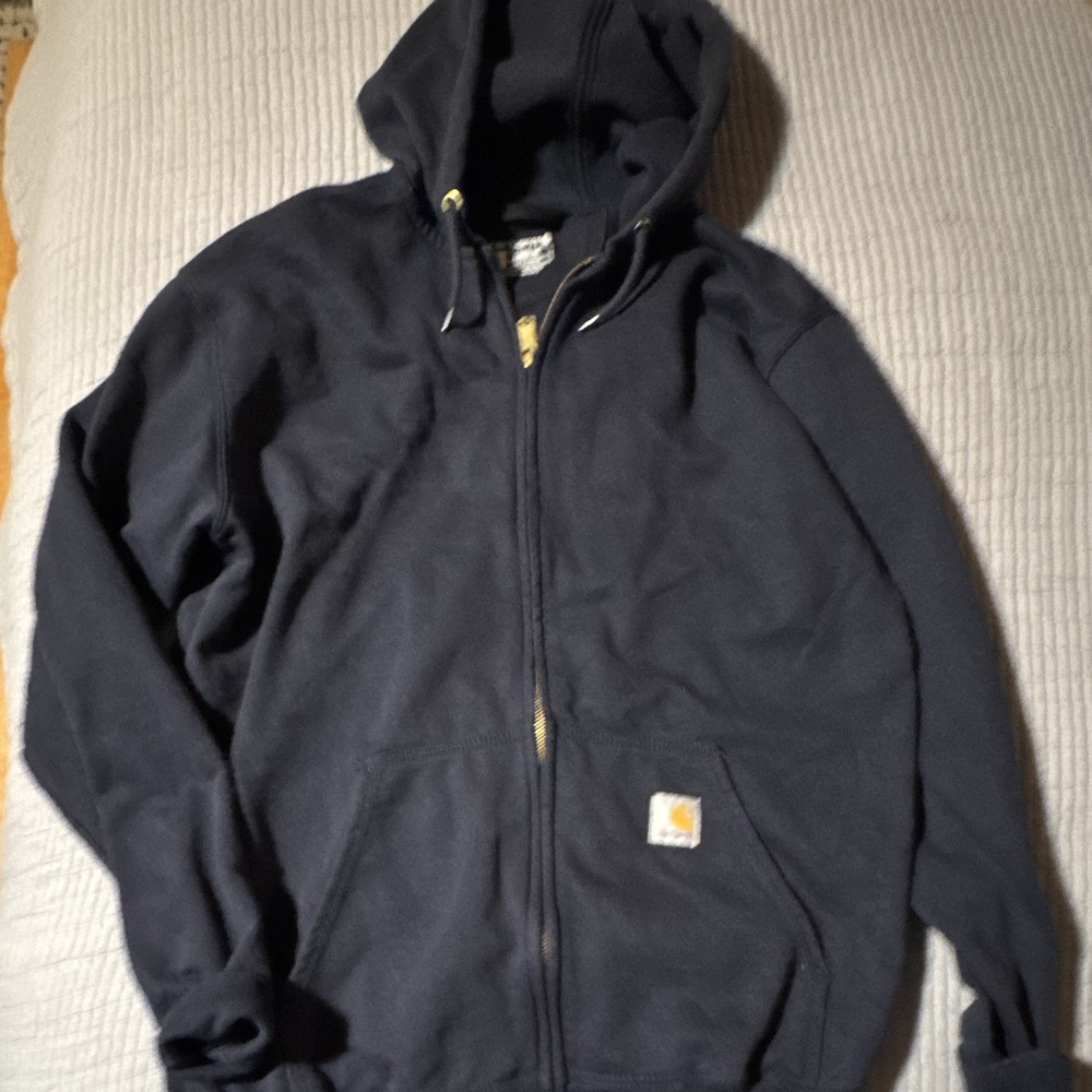 Carhartt Loose Fit Full Zip Hooded Fleece Hoodie w/ Pockets Navy Men’s M