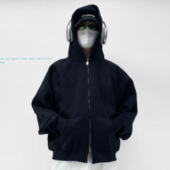 New Mens Full Zip Casual Cotton Hooded Coat Pullover Hoodies Casual Sweatshirts