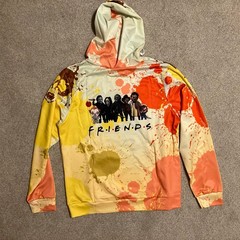 New Funny Halloween Horror Movie Friends Hoodie T-Shirt, Double Sided, Size XL