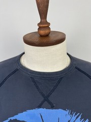 Diesel Blue Big Logo Long Sleeve Comfort Men’s Basic Cotton Sweatshirt Sz M