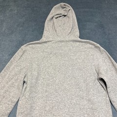 H&M Hoodie Mens Small Heather Gray Cotton Fleece Lined Relaxed Fit Wrapover Hood