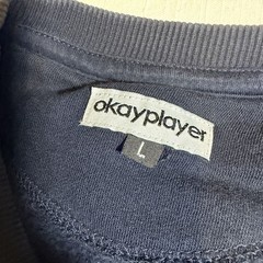 Okayplayer Atliens Sweatshirt Men’s Size Large Navy Blue Red Letter Stitched