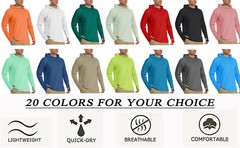 Men’s UPF50+ Sun Protection UV Block Shirts Outdoor Fishing Performance Hoodies