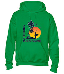 MALIBU BEACH ENJOY THE OCEAN HOODY HOODIE SUMMER HOLIDAY CASUAL CLOTHING TOP