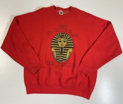 Vintage Ancient Egypt Sweatshirt Sz XL Pharaoh Hieroglyph King Tut 90s