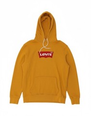 LEVI’S Mens Graphic Hoodie Jumper Medium Yellow Cotton DW88