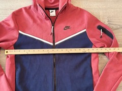 Nike Tech Fleece Full-Zip Hoodie White/Red/Navy Blue Men’s Size Medium