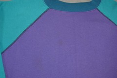 Vintage Hanes Sweatshirt Mens Medium Raglan Crewneck Color Block Blank Made USA