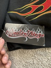 Sapphire Lounge Embroidered Hoodie Men’s L Pullover Flame Gamble Cards Knifes