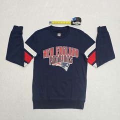 NFL New England Patriots Sweatshirt G-III Navy Blue Red White Stripe Mens Small