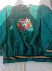 Vintage 90s Chaps Ralph Lauren Embroidered Collegiate Green Crewneck M EUC CLEAN