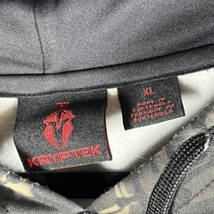 Kryptek Hoodie Mens XL Black Pullover 1/4 Zip Lined Fleece Pockets Camouflage