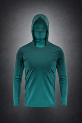 Men Long Sleeve Fishing Hoodie Mask Anti-UV Sun Protection Clothes Fish Shirt