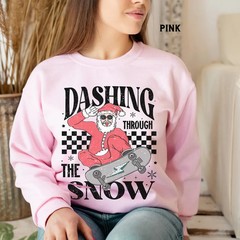 Dashing Santa Christmas Sweatshirt Holiday Festive Winter Gift Apparel