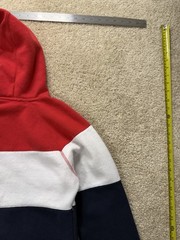 Canada 1867 Colorblock Hoodie Red White Blue Maple Leaf Sleeve Size Small