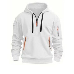 Men’s Hooded Hoodie Zipper Multi-pocket Pullover Jacket Sports Casual Sweatshirt