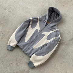 Sudadera con capucha con estampado de diablo y letras Retro americana, informal