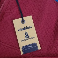 NEW Chubbies 1/4 Zip Pullover Mens Sz L Quilted Sweatshirt Deep Red Weekender