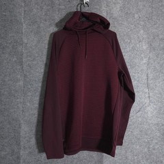 Russell Athletic Mens L Burgundy Ribbed-Texture Training Fit Hoodie Jacket Sport