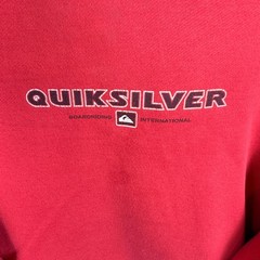 Y2K Quiksilver Hoodie Mens XL Red Logo Vintage Surf Skate Grunge Boardriding