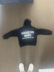 ROCKSTAR DIST. Men’s Black Pullover Hoodie M Graphic Print Logo Pockets