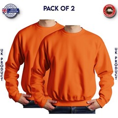 Mens Sweatshirt 2 Pack Heavy Blend Crew Neck Plain Jumper Pullover High Quality