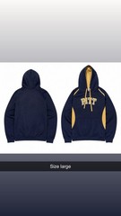 Pitt College Graphic Print Pullover Hoodie w/ Pockets Drawstring L