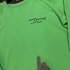 Pasadena Leisure Club Sweatshirt M L Neon Green High & Outside USA Made RRP £175