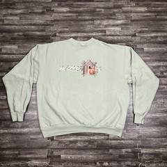Vintage Garden Bird Nature Crewneck Sweatshirt Green XL VTG Y2K Cute Fall Winter