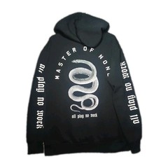 H&M Divided Master of None Snake Graphic Hoodie Men Large Black Streetwear Y2K