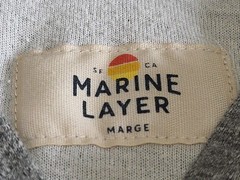 Marine Layer Lightweight Pullover Light Heather Gray Hoodie Sweatshirt SZ Marge