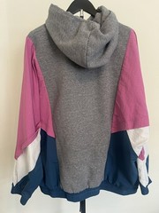 Vintage Nike Retro Grey Pink Blue Color block Hoodie Sz M Multiple Tags 2k Hip