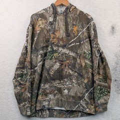 Browning Hoodie Men’s XL Green Brown Camo Realtree Edge Buckmark Hunting Outdoor