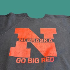 Vintage Nebraska Sweatshirt 4X Black Go Big Red College Football Crewneck