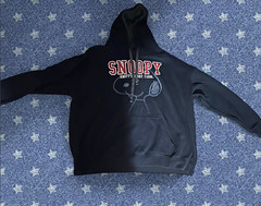 Peanuts Snoopy Knott’s Berry Farm Blue Fleece Pullover Hoodie Pockets 2XL