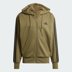 adidas Essentials 3-Stripes Fleece Hoodie Green