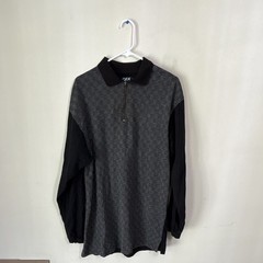 955 Originals Men’s LT Black Gray 1/4 Zip Long Sleeve Polo Pullover Vintage