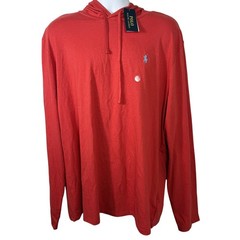 Polo Ralph Lauren Mens XL Red Long Sleeve Hooded Sweatshirt Pony Logo Casual