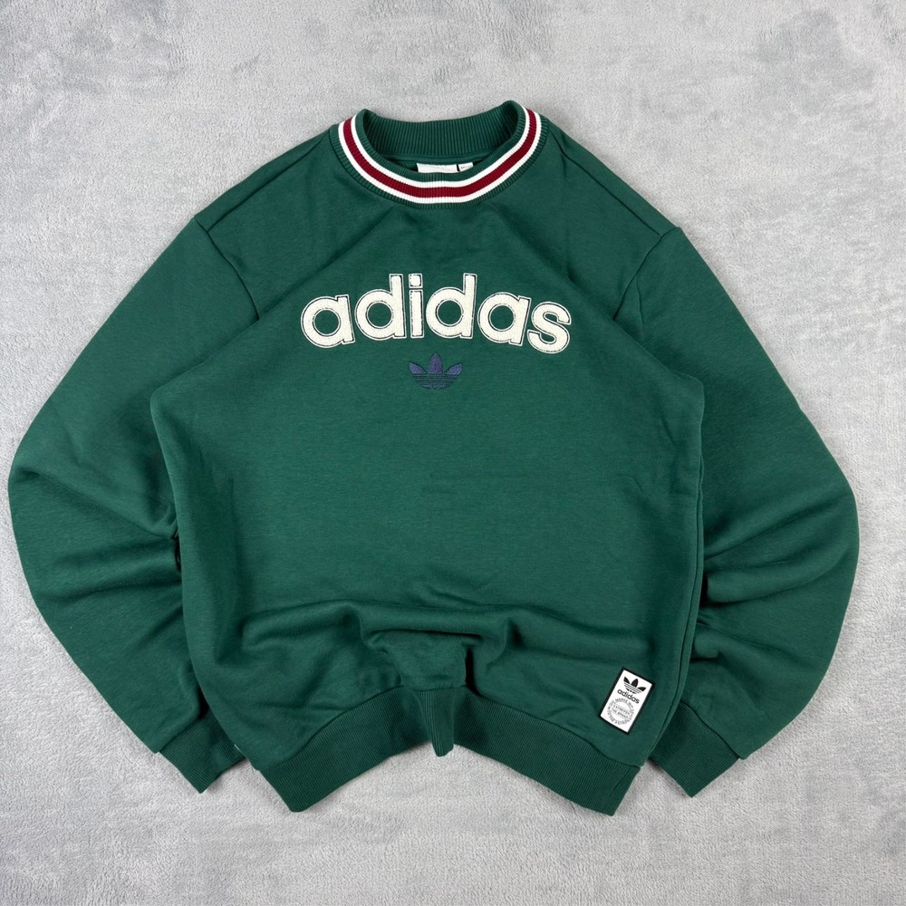 Vintage Adidas Originals Collegiate Green Trefoil Size Small Crewneck Sweatshirt