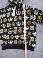 Adidas Originals Trefoil Hoodie JW1085 Black Multicolor Pixel Geo Men’s Large