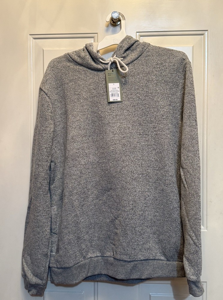 Men’s NWT Goodfellow & Co. Heathered Gray Long Sleeve Hooded Sweatshirt Size L