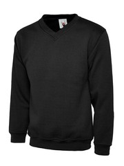 Mens Plain Black V Neck Work Sweatshirt Size XS to 4XL – WORK JUMPER LEISURE