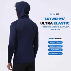 Men Hoodie Long Sleeve T-Shirts, UPF 50+ Sun Protection Hooded
