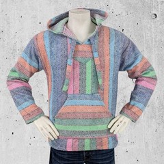 Molina Drug Rug Hoodie Men Size Medium Poncho Baja Sweatshirt Oversized Mexico
