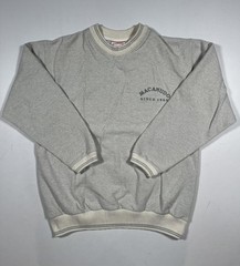 Macanudo Classics Sweatshirt Mens Large Gray Waffle Knit Crewneck Pullover Logo