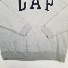 Gap Light Heather Gray Pullover Hoodie Men’s XL Navy Fleece GAP Arch Logo Casual