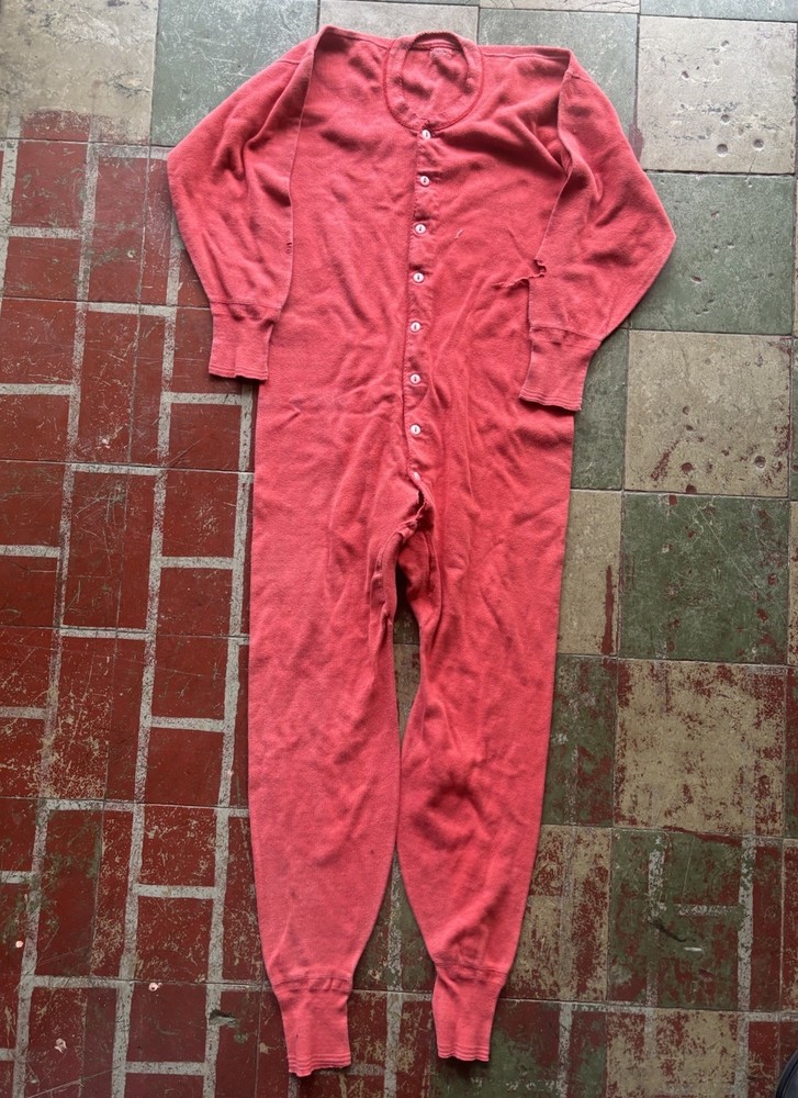 VTG 50s 60s Long Fleece Full Body Suit Red Men’s The Tennessee Fleece